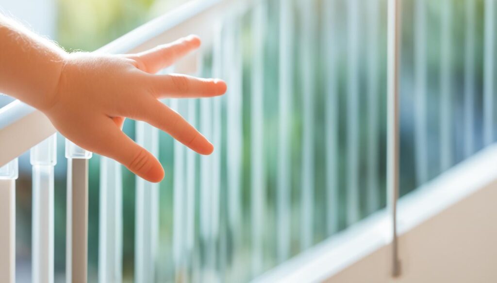 Zabezpieczenie balustrady schodowej Zabezpieczenie balustrady schodowej